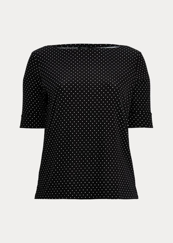 Women's Ralph Lauren Polka-Dot Cotton-Blend Tops | 236078RVL